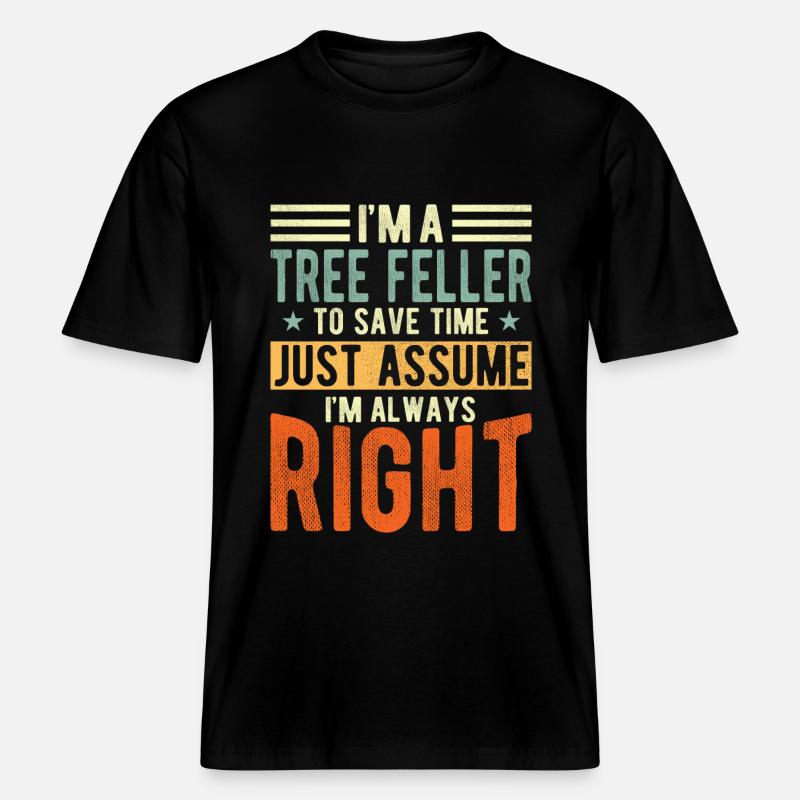 Tree Faller -  RELAXED FIT Unisex Organic T-Shirt - black
