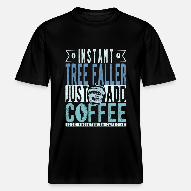 Baumfaller café dicton - T-shirt unisexe RELAXED FIT en coton bio - noir