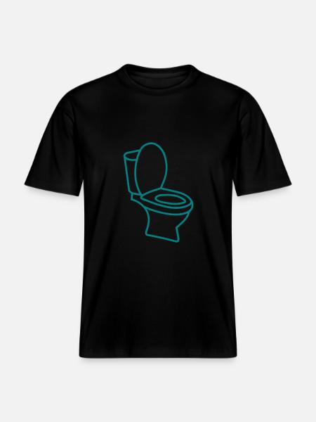 Klo WC Toilette -  RELAXED FIT Unisex Organic T-Shirt - Schwarz