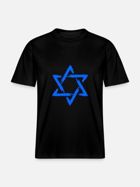 Davidstern Symbol Blau Stern - RELAXED FIT Unisex Organic T-Shirt - Schwarz