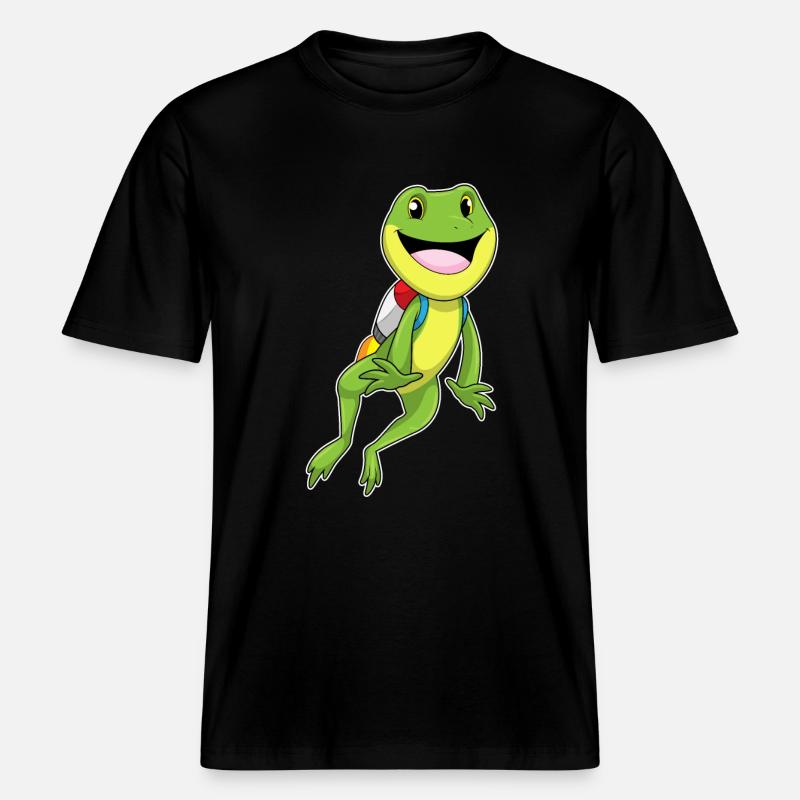 Frosch mit Jetpack -  RELAXED FIT Unisex Organic T-Shirt - Schwarz