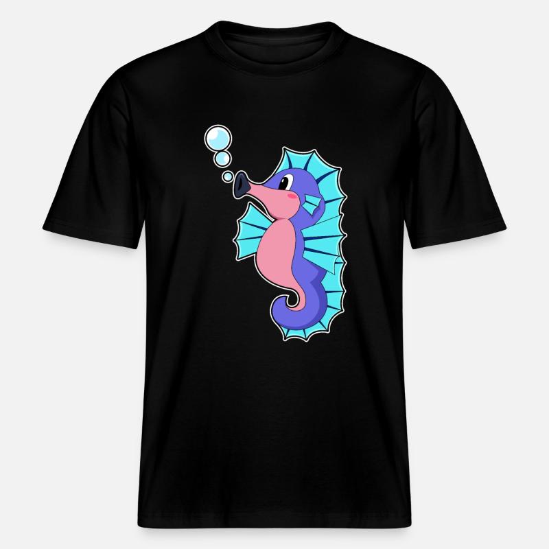 Seepferdchen - RELAXED FIT Unisex Organic T-Shirt - Schwarz