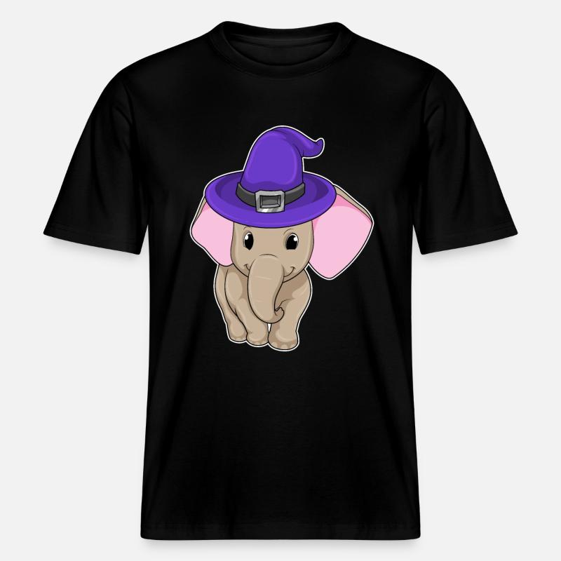 L’éléphant comme sorcier - T-shirt unisexe RELAXED FIT en coton bio - noir