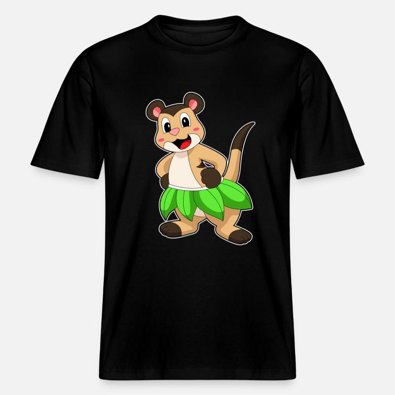 Suricates dansant ballet -  T-shirt unisexe RELAXED FIT en coton bio - noir