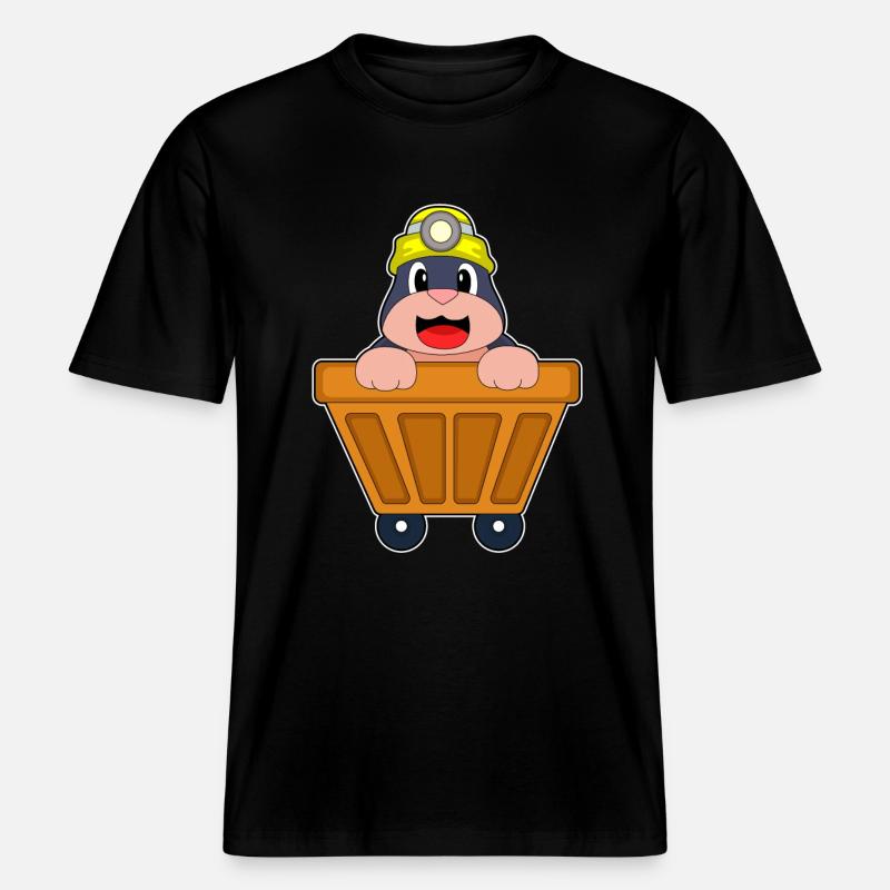 Mole Mining Container -  RELAXED FIT Unisex Organic T-Shirt - black