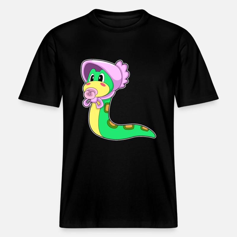 Sucette Serpent Bébé - T-shirt unisexe RELAXED FIT en coton bio - noir