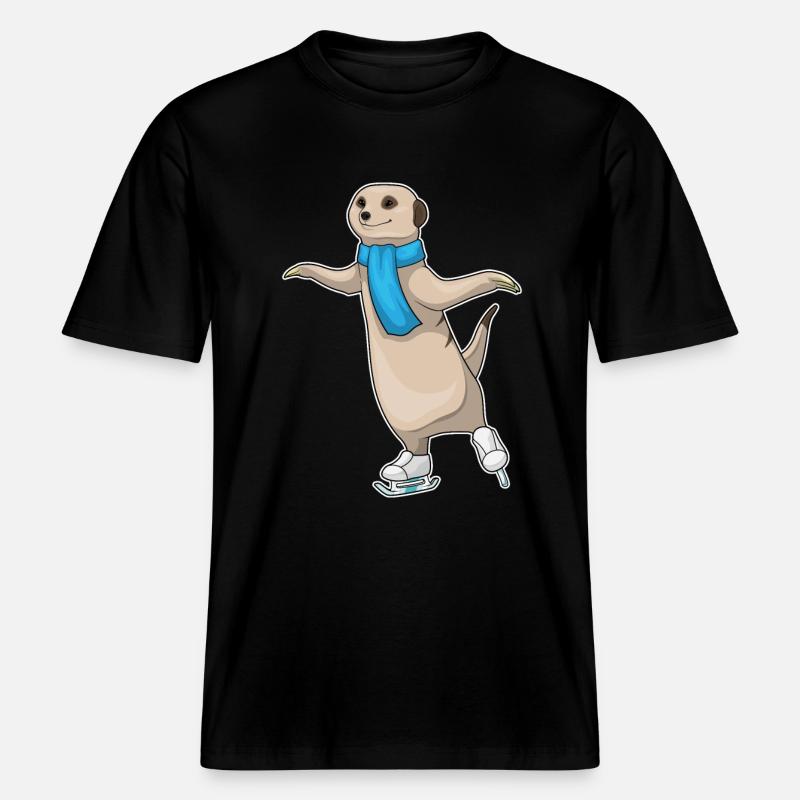 Suricates patins à glace -  T-shirt unisexe RELAXED FIT en coton bio - noir
