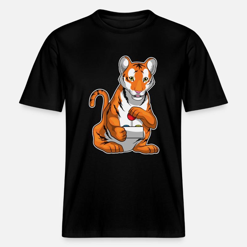 Tiger Gamer Controller - RELAXED FIT Unisex Organic T-Shirt - Schwarz