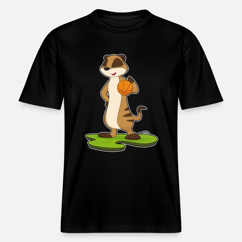 Suricate Basketteur Basketteur Basket-ball - T-shirt unisexe RELAXED FIT en coton bio - noir