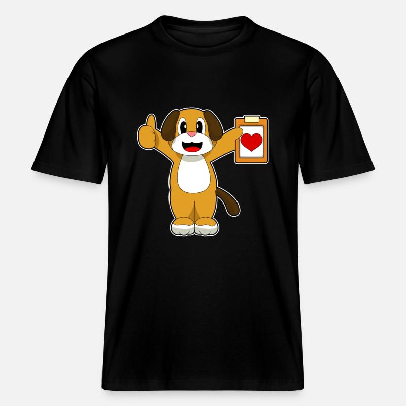 Note du médecin canin -  T-shirt unisexe RELAXED FIT en coton bio - noir