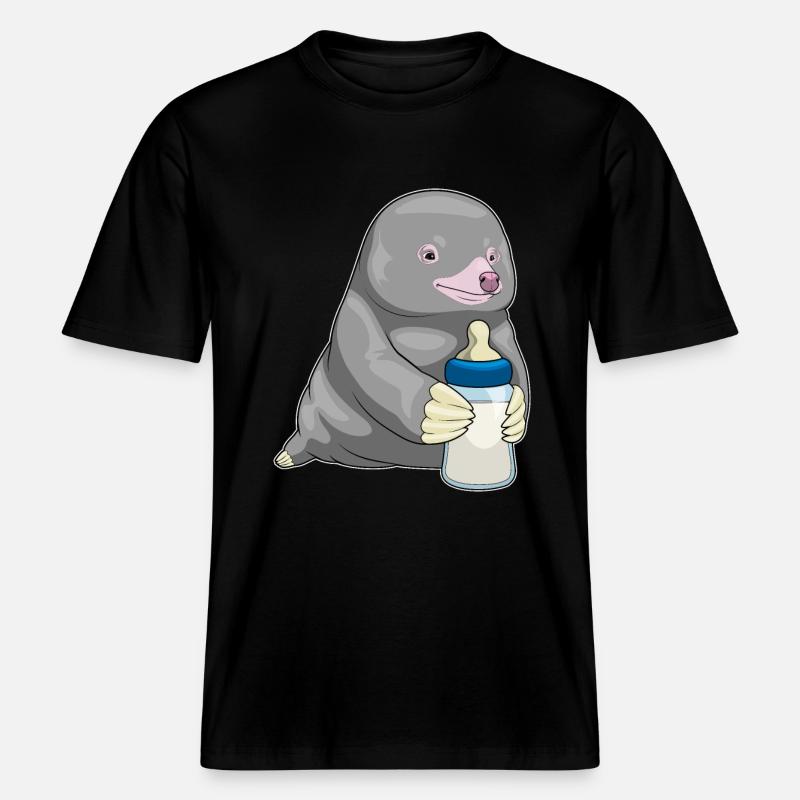 Mole Lait de biberon -  T-shirt unisexe RELAXED FIT en coton bio - noir
