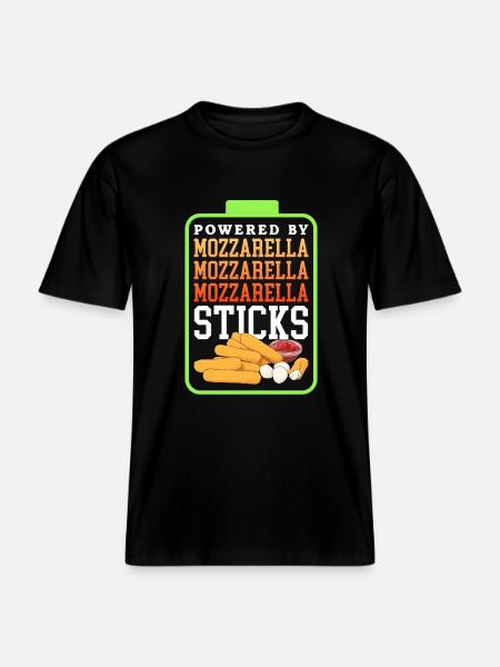 Mozzarella Sticks Cheese Lover Gift -  RELAXED FIT Unisex Organic T-Shirt - black