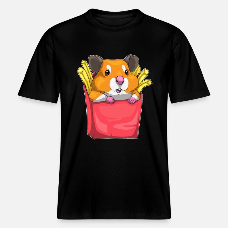Frites de hamster -  T-shirt unisexe RELAXED FIT en coton bio - noir