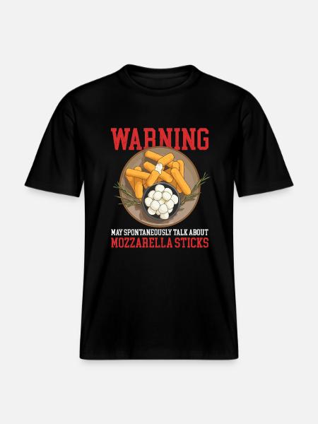 Mozzarella Sticks Cheese Lover Gift - RELAXED FIT Unisex Organic T-Shirt - black