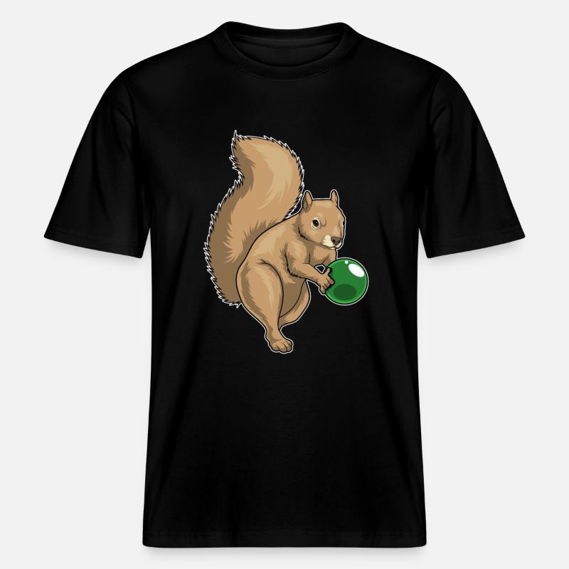 Boule de bowling Squirrel -  T-shirt unisexe RELAXED FIT en coton bio - noir