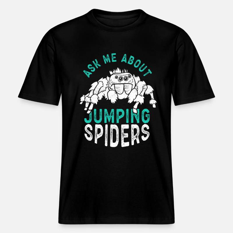 Araignée sauteuse Cadeau d’araignée sauteuse -  T-shirt unisexe RELAXED FIT en coton bio - noir