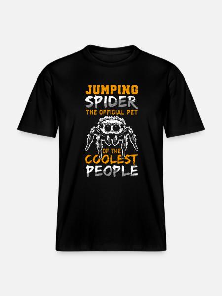 Jumping Spiders Jumping Spider Gift -  RELAXED FIT Unisex Organic T-Shirt - black