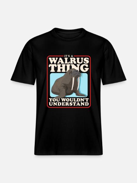 Walrus Walrus Gift -  RELAXED FIT Unisex Organic T-Shirt - black