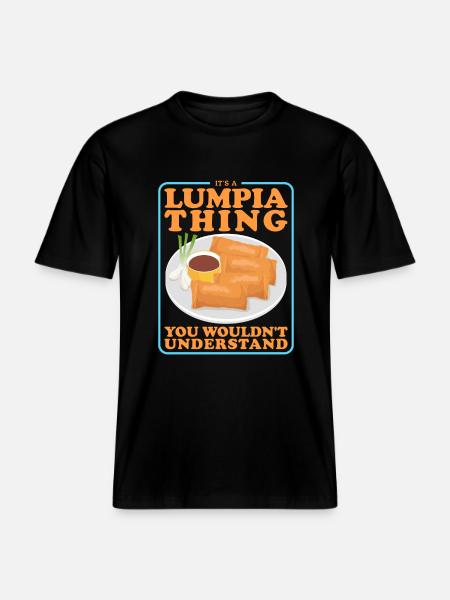 Lumpia Spring Rolls Loempia Gift -  RELAXED FIT Unisex Organic T-Shirt - black
