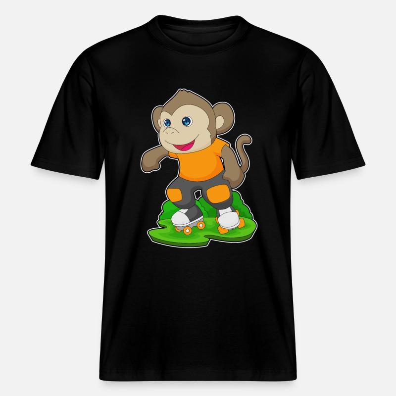 Monkey Rollers Rollers Rollers -  T-shirt unisexe RELAXED FIT en coton bio - noir