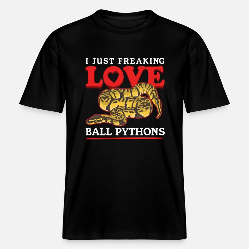 Königspython Schlangen Python Geschenke - RELAXED FIT Unisex Organic T-Shirt - Schwarz