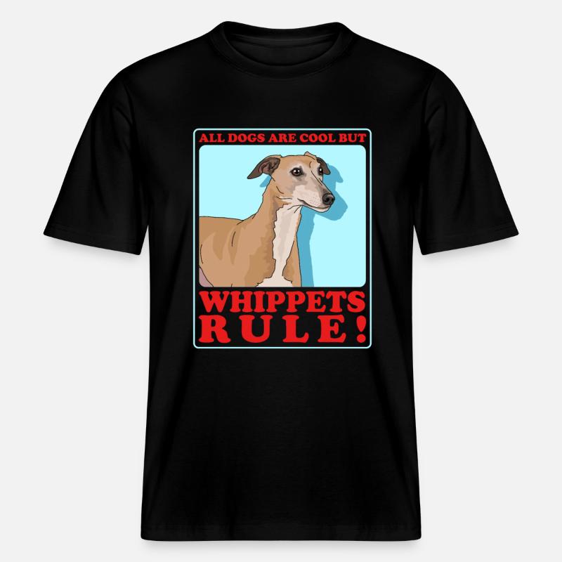 Whippet Kleiner Englischer Windhund Geschenk -  RELAXED FIT Unisex Organic T-Shirt - Schwarz