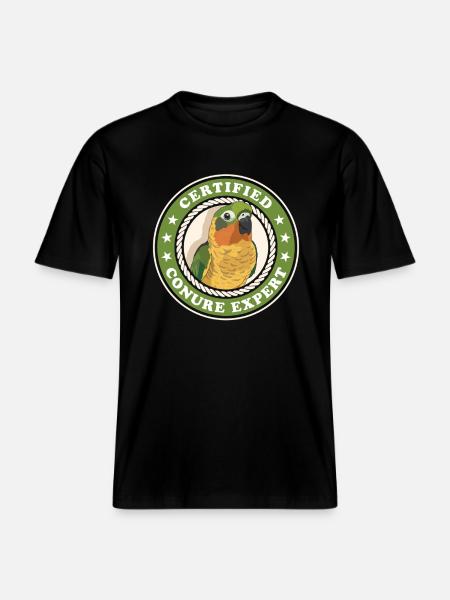 Conure Expert Parrots Conures Gift -  RELAXED FIT Unisex Organic T-Shirt - black