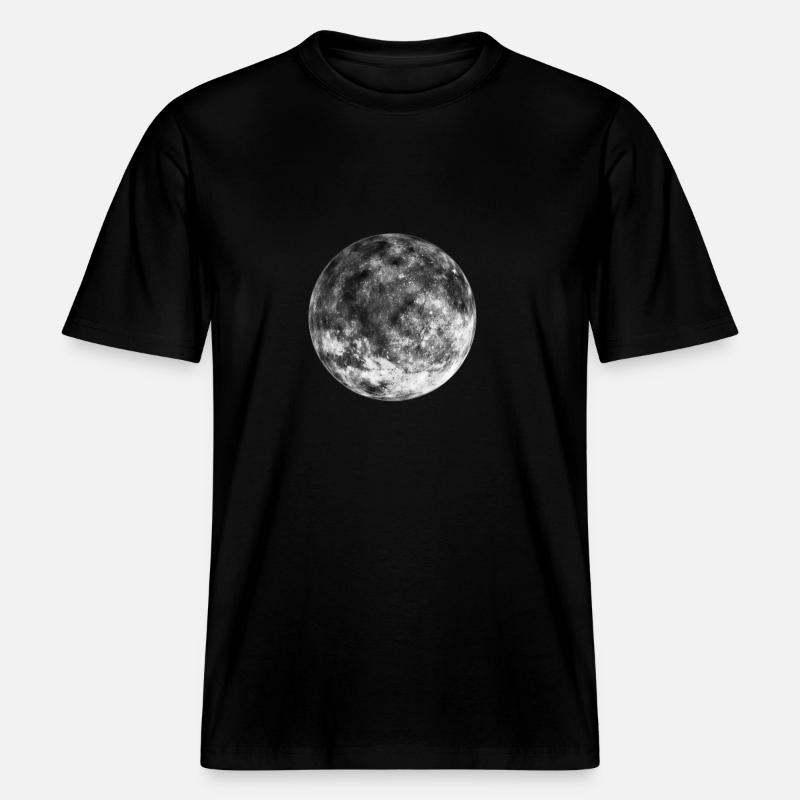 Lune Espace Espace Espace cadeau -  T-shirt unisexe RELAXED FIT en coton bio - noir
