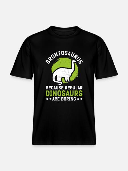 Brontosaurus Dino Dinosaur Gift -  RELAXED FIT Unisex Organic T-Shirt - black