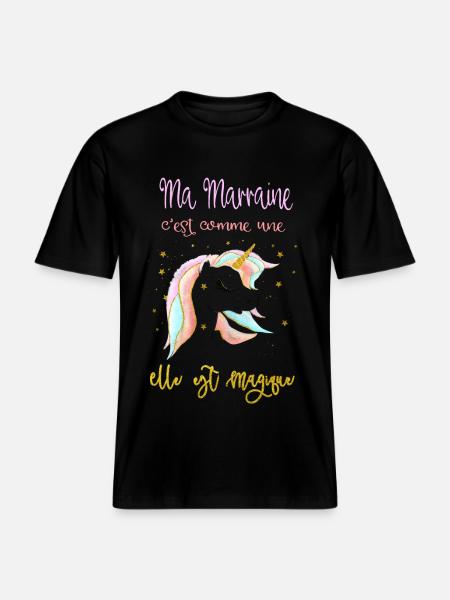mijn meter is als een eenhoorn - Uniseks RELAXED FIT bio-T-shirt - zwart