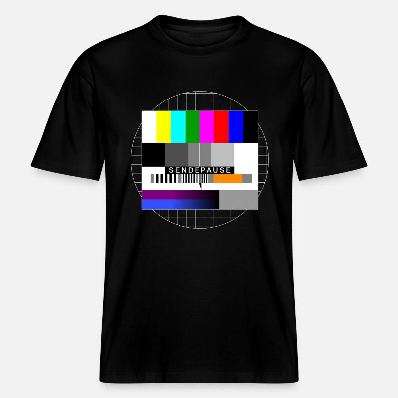 Sendepause Testbild -  RELAXED FIT Unisex Organic T-Shirt - Schwarz