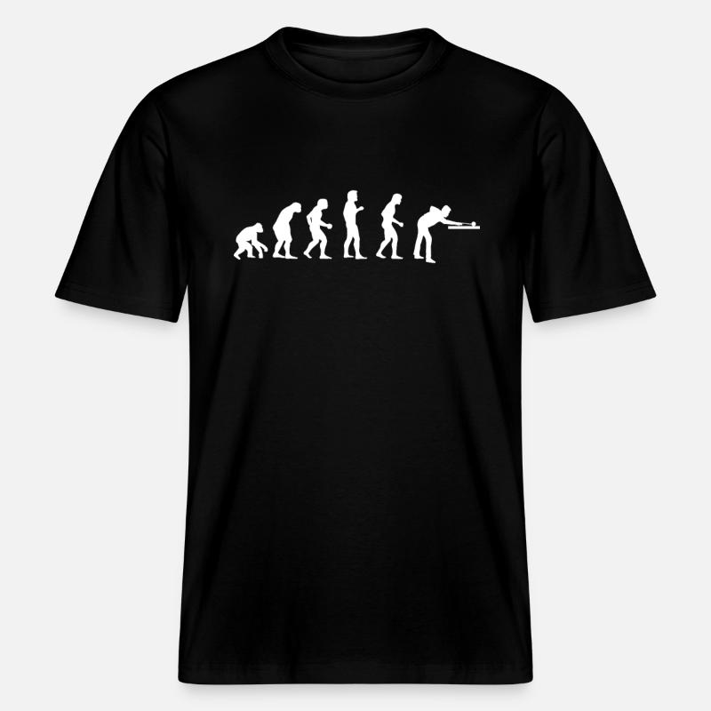 l'évolution humaine de billard -  T-shirt unisexe RELAXED FIT en coton bio - noir