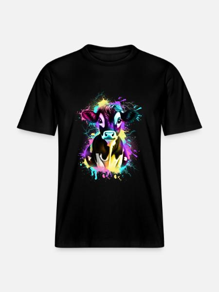 Kuh -  RELAXED FIT Unisex Organic T-Shirt - Schwarz