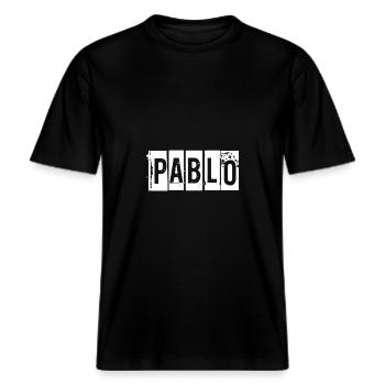 Pablo -  RELAXED FIT Unisex Organic T-Shirt - black - Front - Alina (178cm) & Michal (187cm)