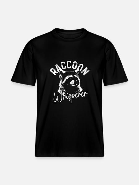 Raccoon Funny Gift - RELAXED FIT Unisex Organic T-Shirt - black
