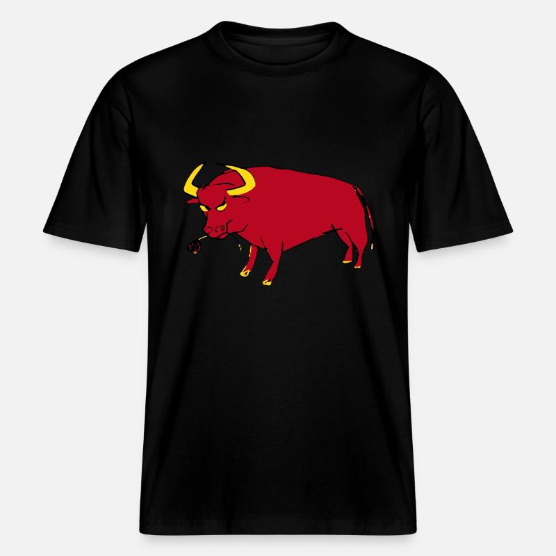 Taureau Basque -  T-shirt unisexe RELAXED FIT en coton bio - noir