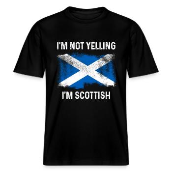 Ecosse drapeau écossais UK Vintage -  T-shirt unisexe RELAXED FIT en coton bio - noir - Devant - Alina (178cm) & Michal (187cm)