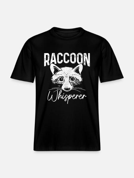 Raccoon Funny Gift -  RELAXED FIT Unisex Organic T-Shirt - black