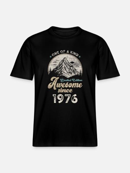 1976 Birthday Berge - RELAXED FIT Unisex Organic T-Shirt - black