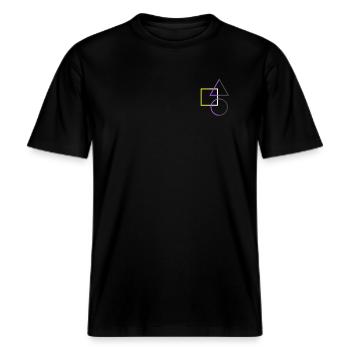 Nonbinary Pride Formen minimalistisch -  RELAXED FIT Unisex Organic T-Shirt - Schwarz - Vorne - Alina (178cm) & Michal (187cm)