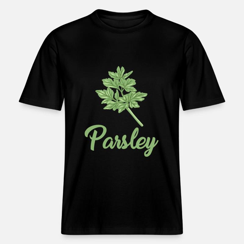 Grande conception de persil -  T-shirt unisexe RELAXED FIT en coton bio - noir