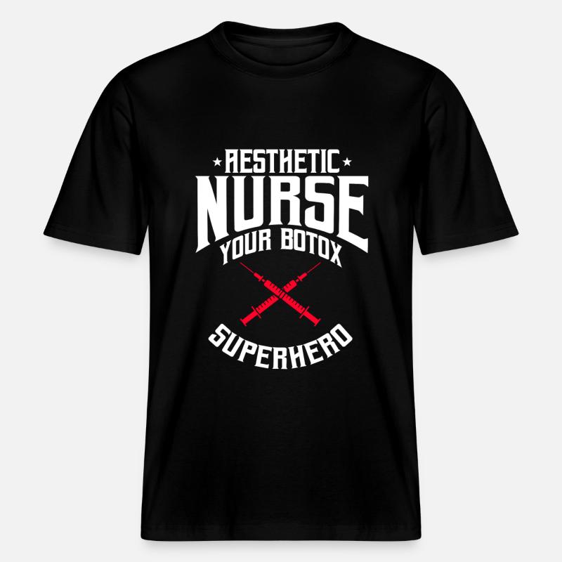 Ästhetische Krankenschwester Spruch -  RELAXED FIT Unisex Organic T-Shirt - Schwarz