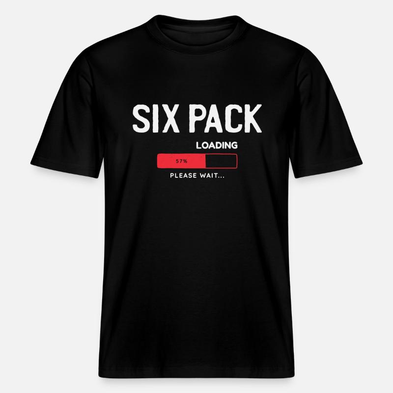 Six Pack Loading, please wait - RELAXED FIT Unisex Organic T-Shirt - black