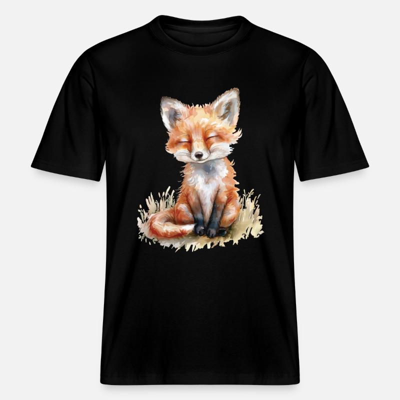 Fuchs -  RELAXED FIT Unisex Organic T-Shirt - Schwarz