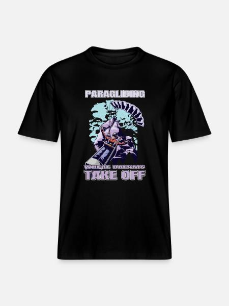 Paragliding – Where Dreams Take Off -  RELAXED FIT Unisex Organic T-Shirt - black