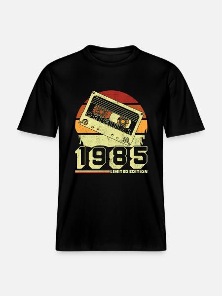 Original 1985 40th Anniversary Vintage Gift - RELAXED FIT Unisex Organic T-Shirt - black