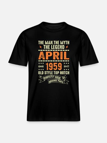 Avril 1959, AVRIL 1959 - T-shirt unisexe RELAXED FIT en coton bio - noir