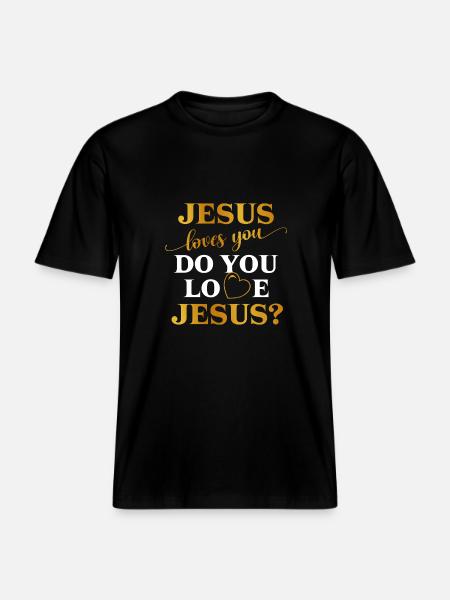 Jésus t’aime - T-shirt unisexe RELAXED FIT en coton bio - noir
