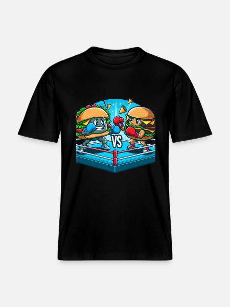 Hamburger de boxe - T-shirt unisexe RELAXED FIT en coton bio - noir
