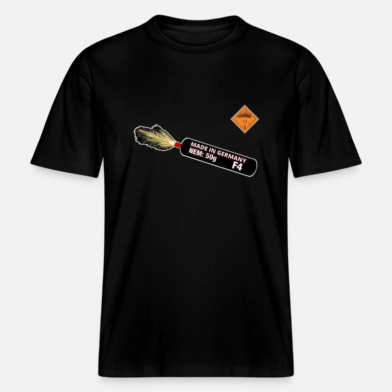 F4 Pyro -  T-shirt unisexe RELAXED FIT en coton bio - noir